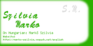 szilvia marko business card